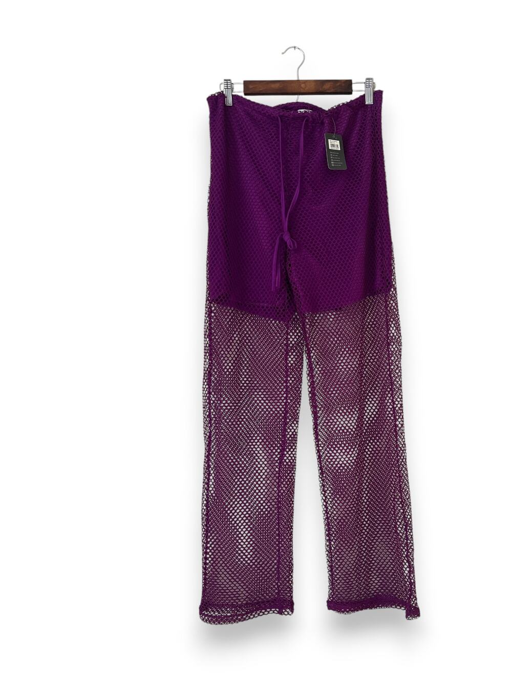 Women's mesh beach cover-up - high-waisted pants - Size XL